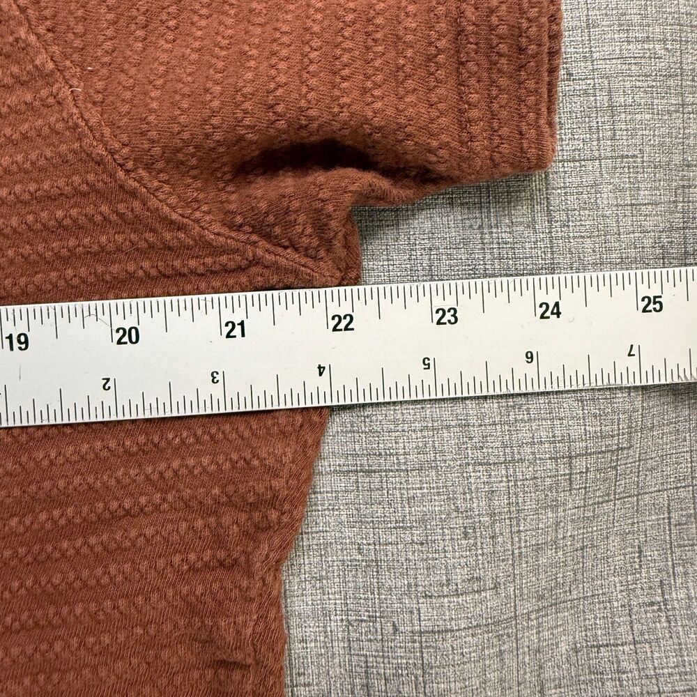 Big Bud Press Cotton Shirt Women's XS Brown Waffle 100% Cotton Oversize Crop - Picture 3 of 9
